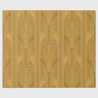 Papier Cadeau Art déco des années 20 - Or jaune