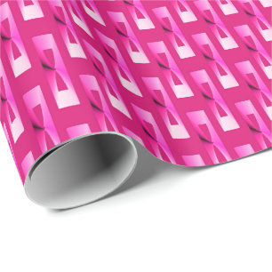 Papier Cadeau Art Déco Metallic Géométrique - Fuchsia rose