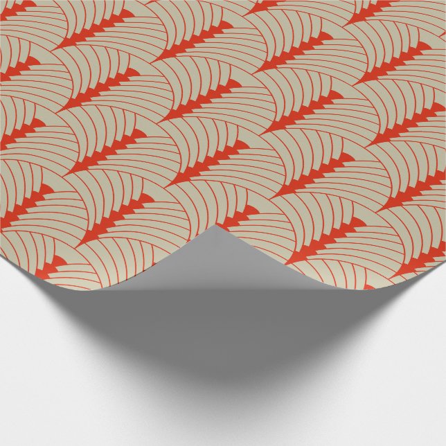 Papier Cadeau Art Déco Motif 03 - Dali's Red on Off-White (Coin)
