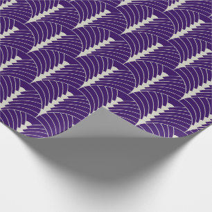 Papier Cadeau Art Déco Motif 03 - Off-White sur Prussian Blue