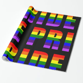 Papier Cadeau Art des textes de fierté d'arc-en-ciel sur la
