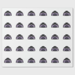 Papier Cadeau art dessinée à la main avec œil plissé violet