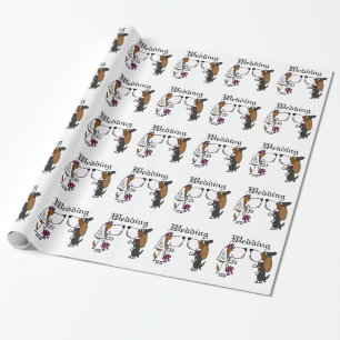 Papier Cadeau Art drôle de mariage de jeunes mariés de Basset