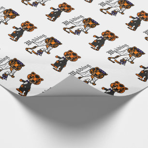 Papier Cadeau Art drôle de mariage de tigre de jeunes mariés