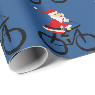 Papier Cadeau Art drôle de Noël de bicyclette d'équitation du