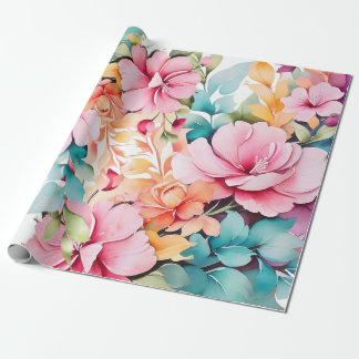 Papier Cadeau art floral pastel