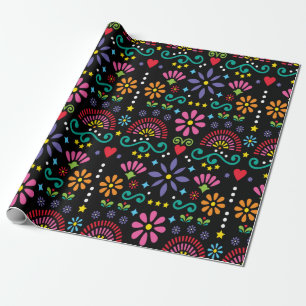 Papier Cadeau Art folklorique mexicain sans soudure motif, desig