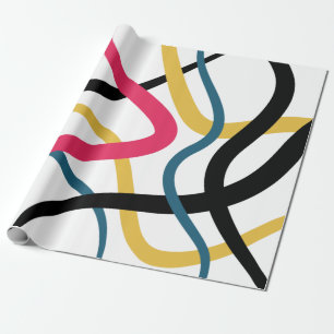 Papier Cadeau Art graphique moderne coloré, chaotique et audaci