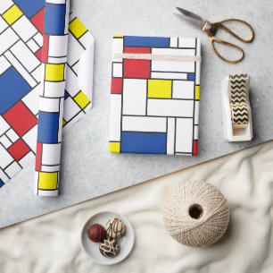 Papier Cadeau Art Moderne Géométrique Minimaliste De Stijl Mondr
