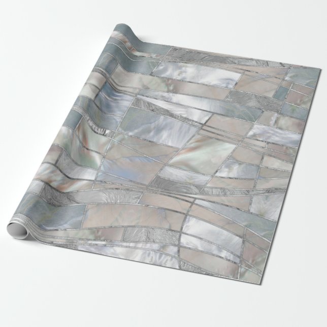Papier Cadeau Art Mosaic Waves - Just Pearl (Déroulé)