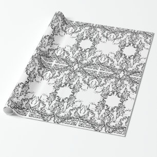 Papier Cadeau Art nouveau Alphonse Mucha salon noir blanc