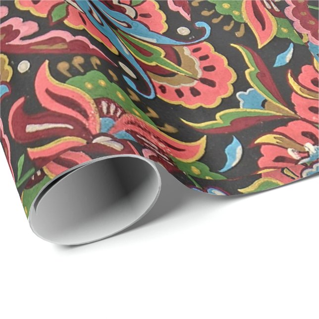 Papier Cadeau Art nouveau floral Christopher (Coin rond)