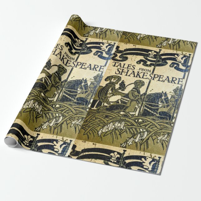 Papier Cadeau Art Nouveau Shakespeare Couverture du livre (Déroulé)