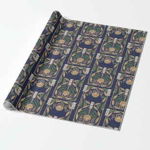 Papier Cadeau Art Nouveau Vieux Livre Sea Shell