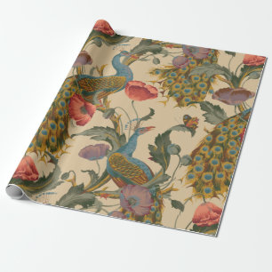 Papier Cadeau Art Nouveau vintage 1890 Le Motif Peacock