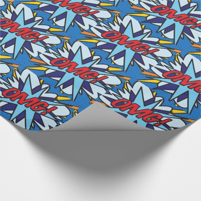 Papier Cadeau Art Pop Bande Dessinée OMG (Coin)