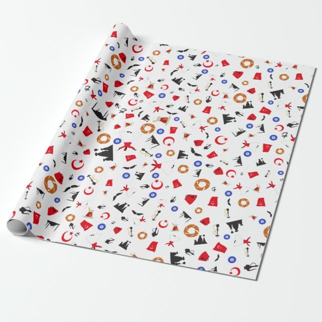 Papier Cadeau Articles turcs de culture dans un motif (Déroulé)