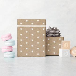 Papier Cadeau Artisanat Blanc Coeur Valentine's Day Envelopper P