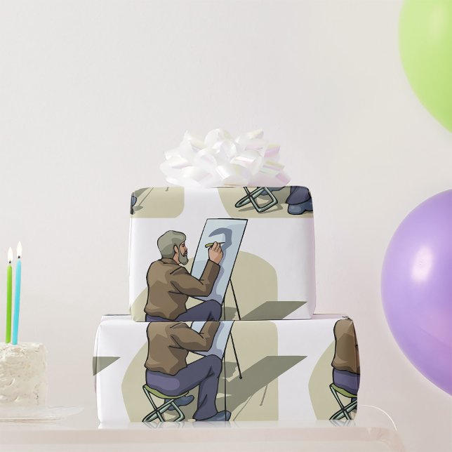 Papier Cadeau Artiste Au Travail (Créateur téléchargé)