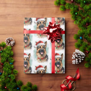 Papier Cadeau Artiste peint de Noël berger allemand