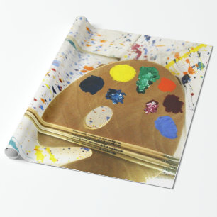Papier Cadeau Artistes Peinture Splatter Et Palette