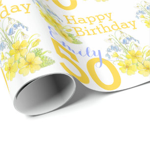 Papier cadeau artistique à fleurs printanières pou