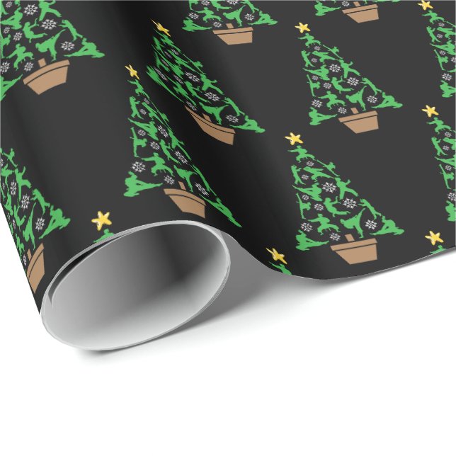 Papier Cadeau Arts martiaux féminins - Karate Arbre de Noël pour (Coin rond)