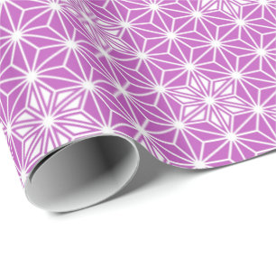 Papier Cadeau Asanoha japonais ou Motif étoile, orchidée