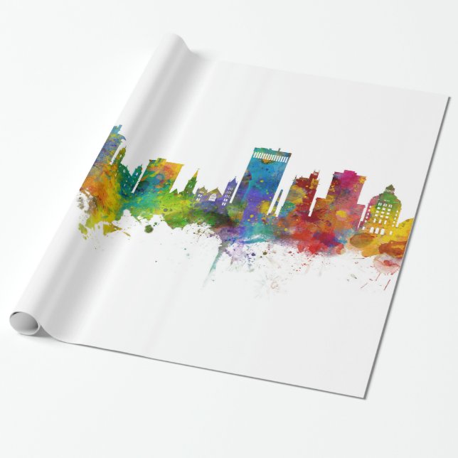 Papier Cadeau Asheville Caroline du Nord Skyline (Déroulé)