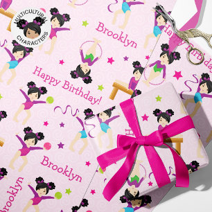 Papier Cadeau Asiatique Gymnastique Anniversaire Papier