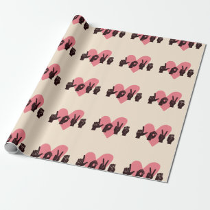 Papier Cadeau ASL Love IV - Saint Valentin