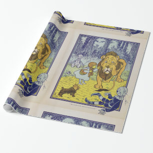 Papier Cadeau Assistant Lion Cowardly de Oz Page de livre