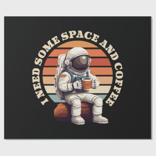 Papier Cadeau Astronaute buvant du café