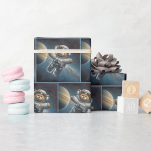 Papier Cadeau Astronaute De L'Ours Teddy Dans L'Espace
