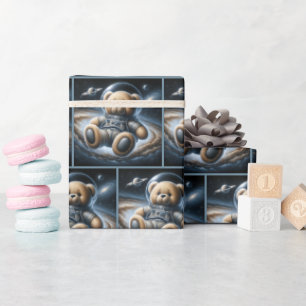 Papier Cadeau Astronaute De L'Ours Teddy Dans L'Espace