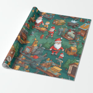 Papier Cadeau Atelier de Père Noël