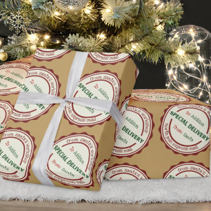 Papier Cadeau Atelier de Père Noël de livraison spéciale personn
