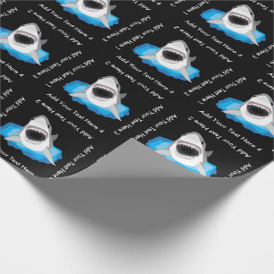 Papier Cadeau Attaque de requin ! Ajoutez votre propre légende