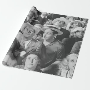 Papier Cadeau ATTENTION NON DIVISÉEattentif, foule, vintage, rét