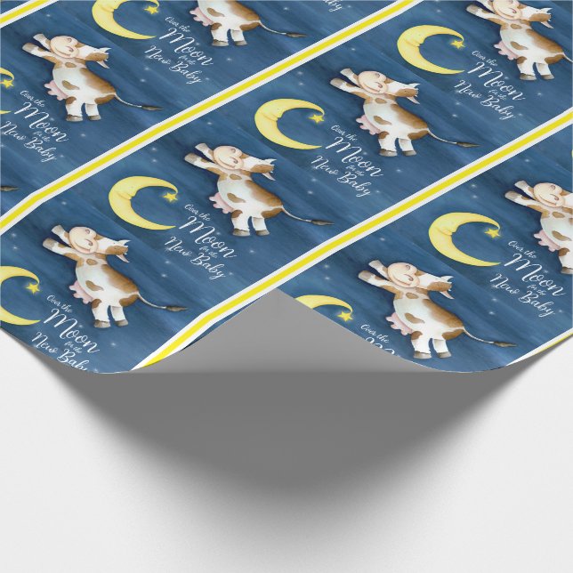 Papier Cadeau Au-dessus de la vache lune sauter nouveau bébé (Coin)