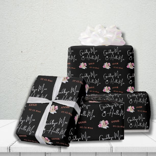 Papier Cadeau Au revoir moderne Mlle Bonjour Mme Fête des mariée