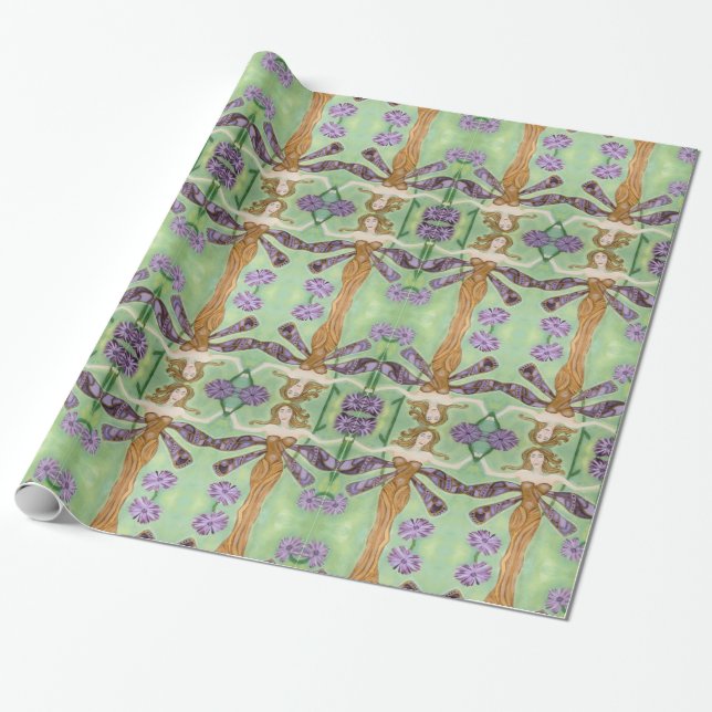 Papier Cadeau Aussi sage que l'art de libellules (Déroulé)