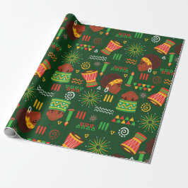Papier Cadeau autochtone tribale afrique kwanzaa fête