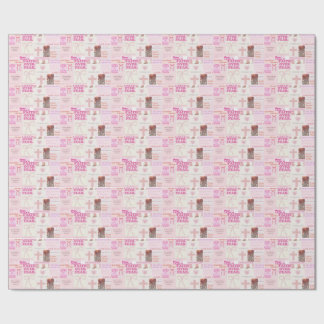 Papier Cadeau Autocollant Rose Fidèle