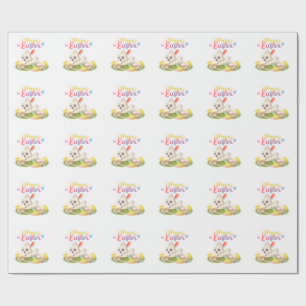 Papier Cadeau Autocollants de lapin de Pâques en bâtonnets