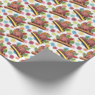 Papier Cadeau  Automne Action de grâce Écrou