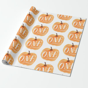 Papier Cadeau Automne Citrouille Automne Premier anniversaire UN