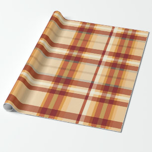 Papier Cadeau Automne Plaid Confortable Automne Design Motif