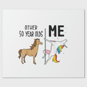 Papier Cadeau Autres Cadeaux Licorne 50 Ans Anniversaire Et Moi