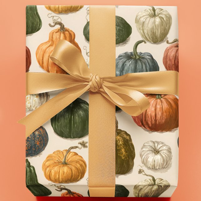 Papier Cadeau Autumn Halloween Pumpkin Vintage  (Créateur téléchargé)